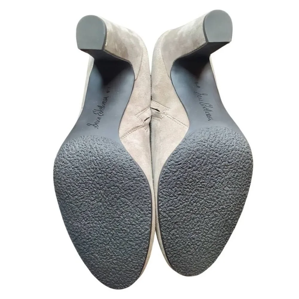 Sam Edelman Shelby Taupe Suede Ankle Booties Sz 9 Block Heel Zip NEW w/ Box